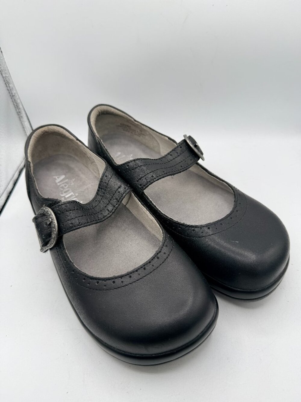 Alegria Leather Mary Jane Shoes Black Comfort Nursing Work Slip Resistant EU 37